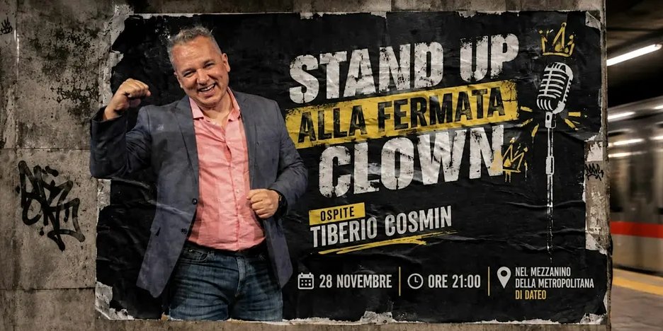 Fermata Clown Con Tiberio Cosmin